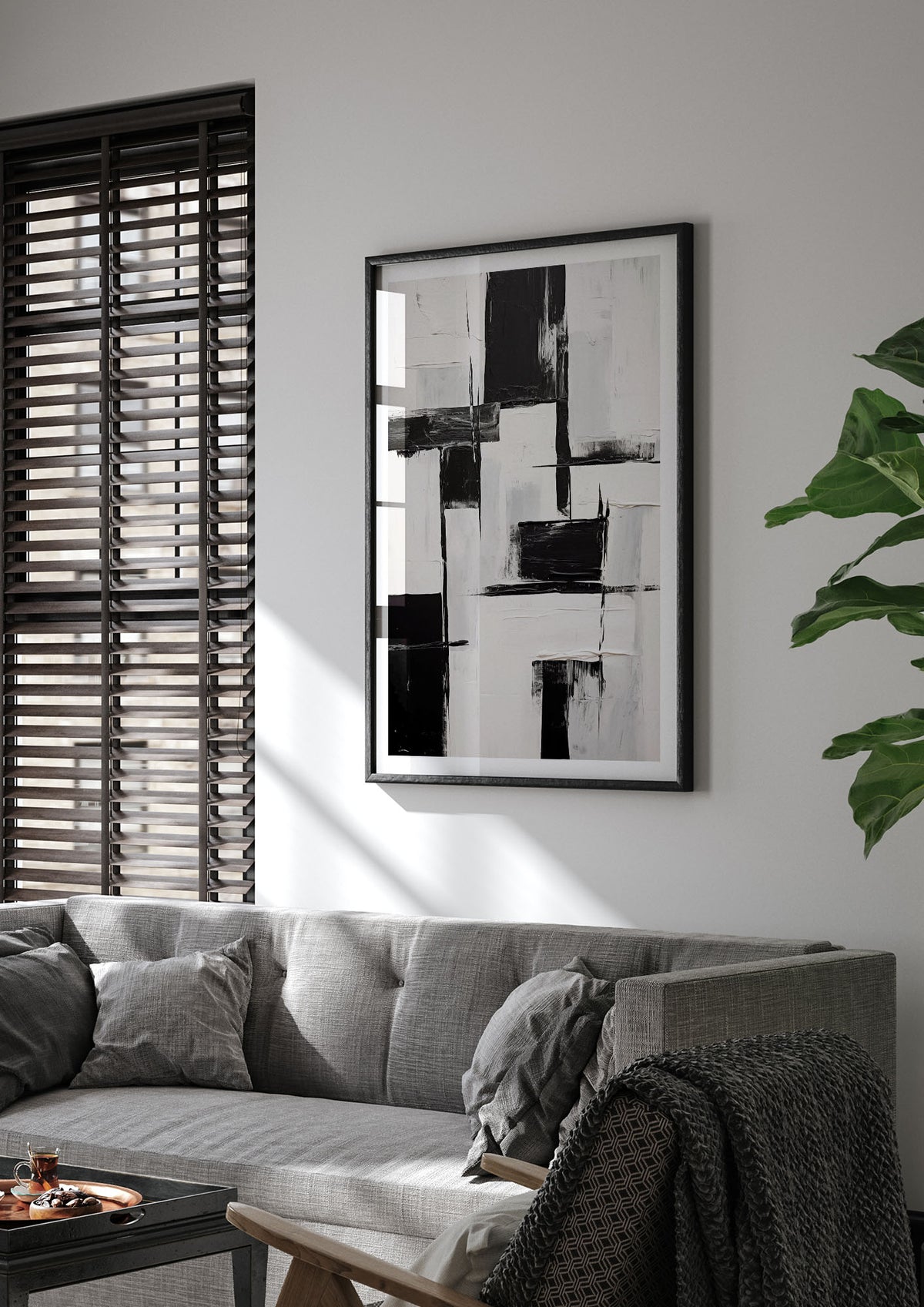 Captivating Geometric Black and White Pattern