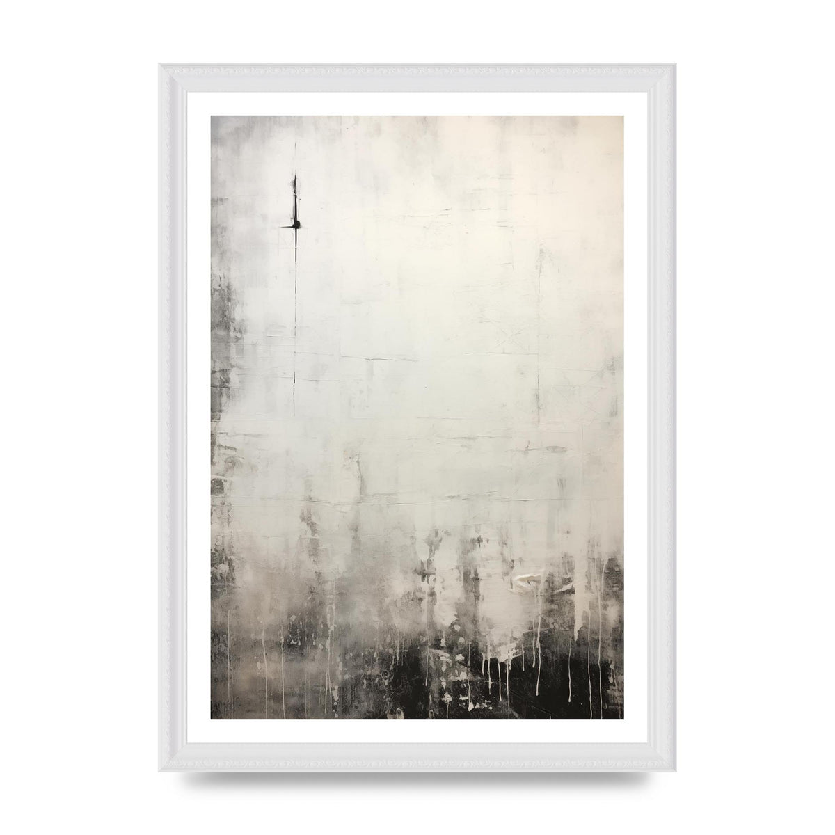 Encaustic Depth in Black and White Layers