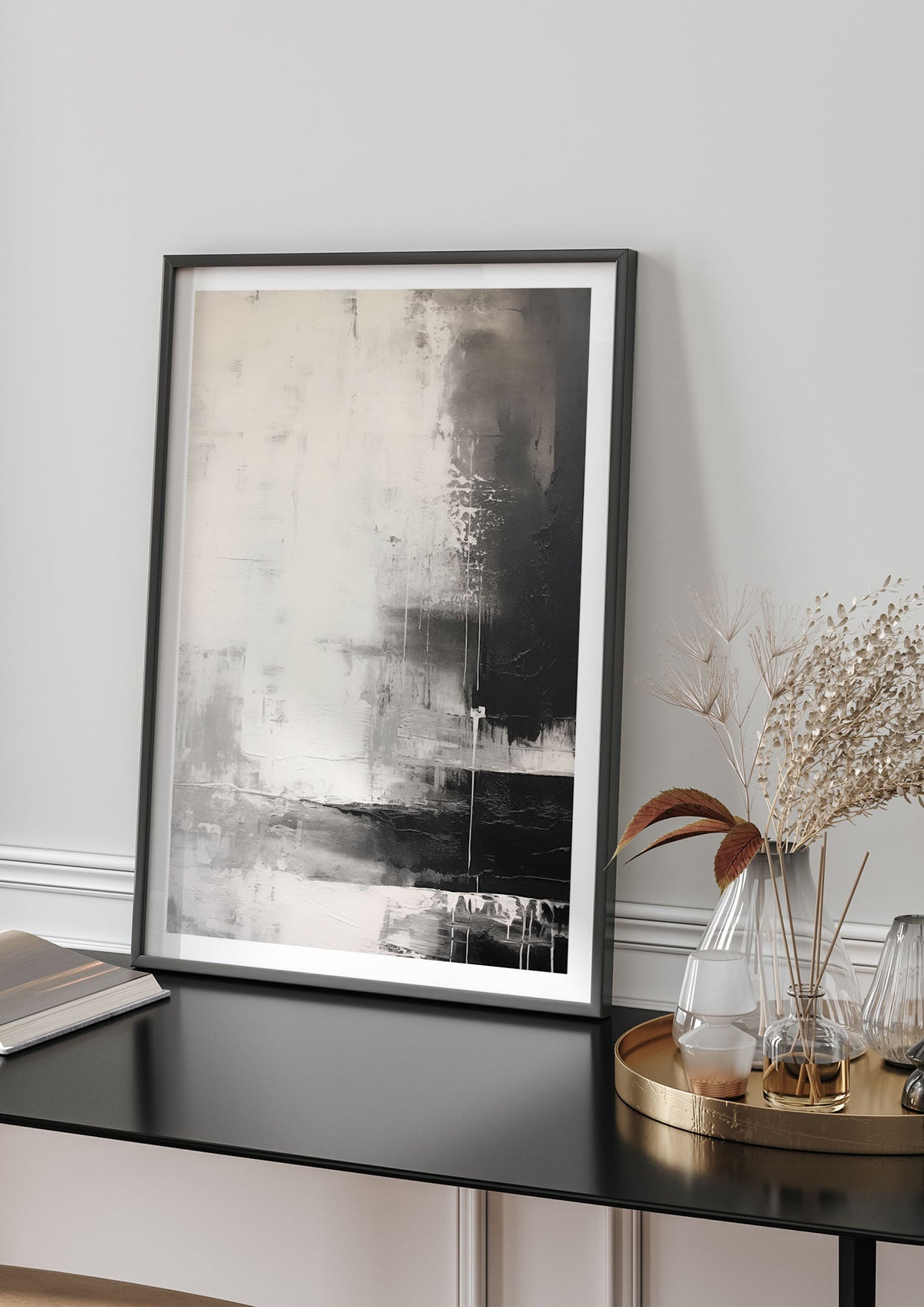 Depth and Texture in Black and White Encaustic