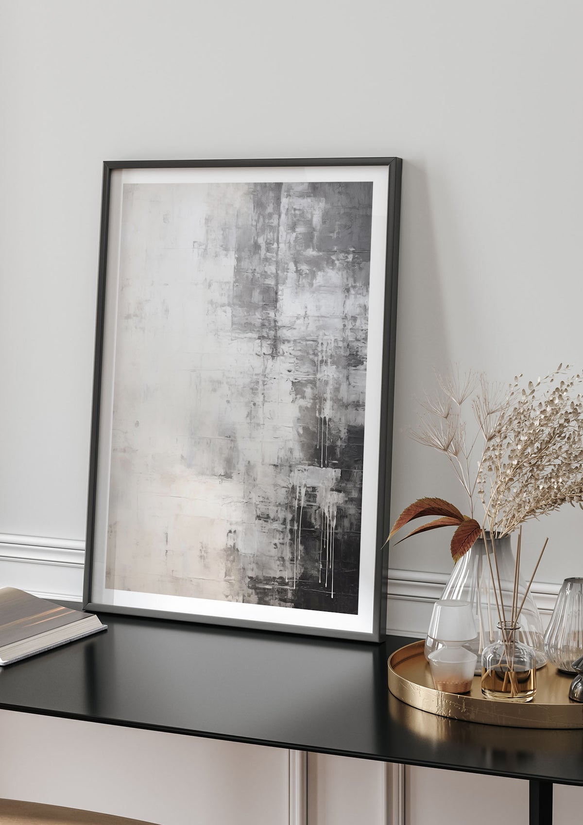 Layered Wax in Black and White Encaustic
