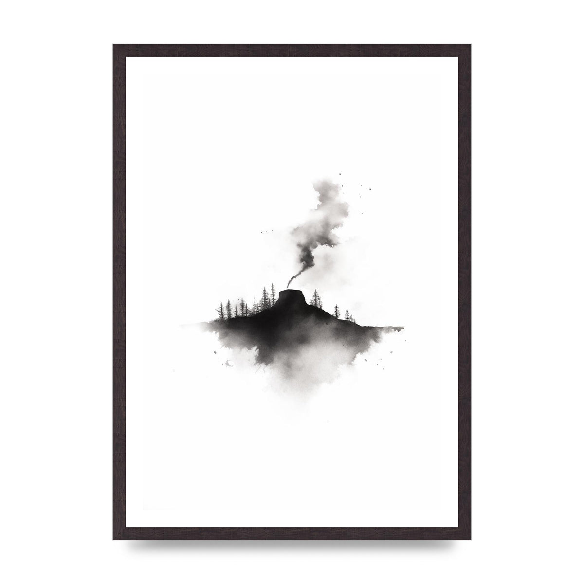 Serene Gradients in Black and White Watercolor