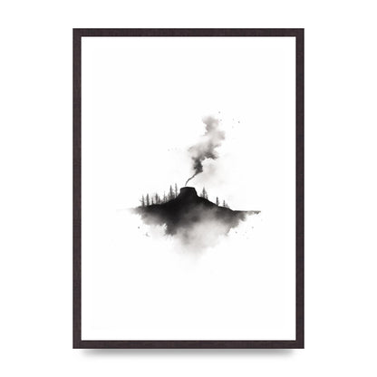 Serene Gradients in Black and White Watercolor