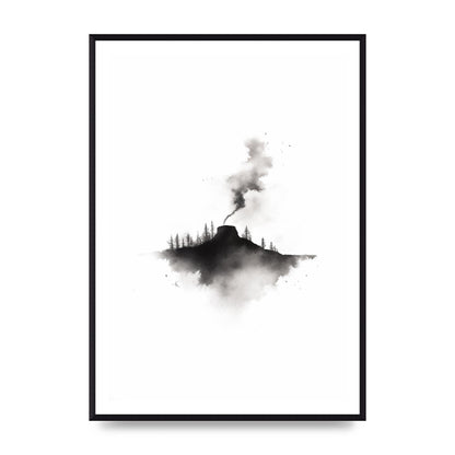 Serene Gradients in Black and White Watercolor