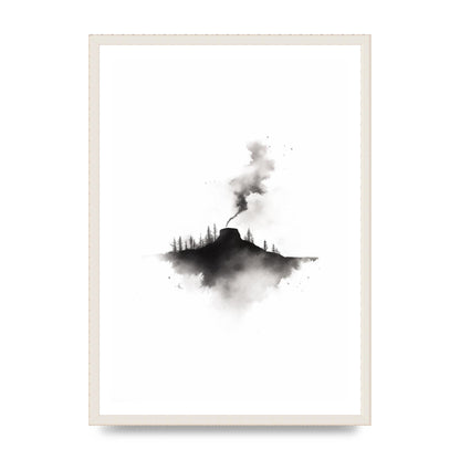 Serene Gradients in Black and White Watercolor