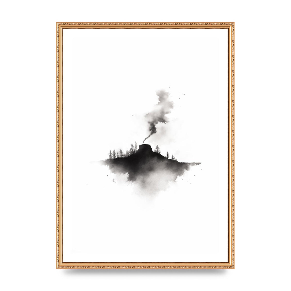 Serene Gradients in Black and White Watercolor