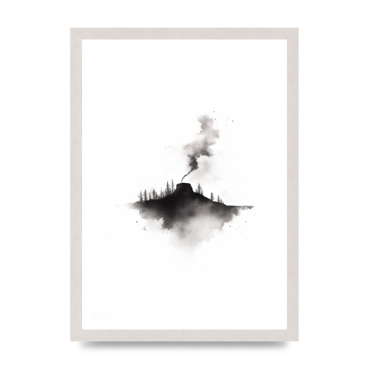 Serene Gradients in Black and White Watercolor