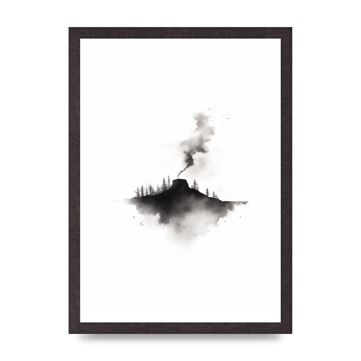 Serene Gradients in Black and White Watercolor