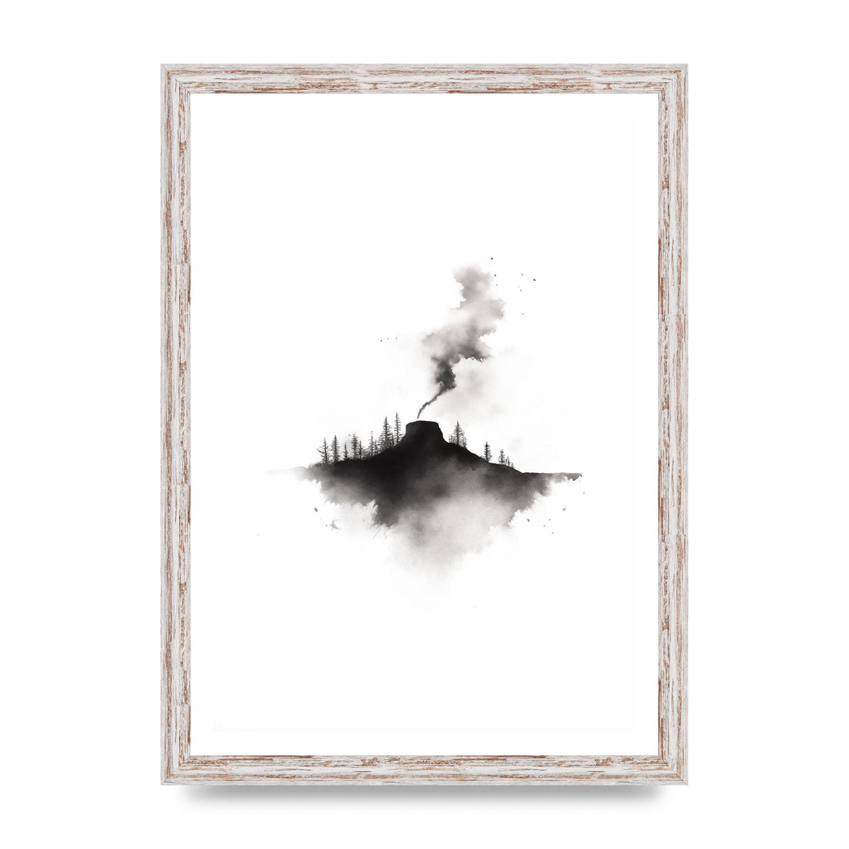 Serene Gradients in Black and White Watercolor