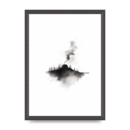 Serene Gradients in Black and White Watercolor