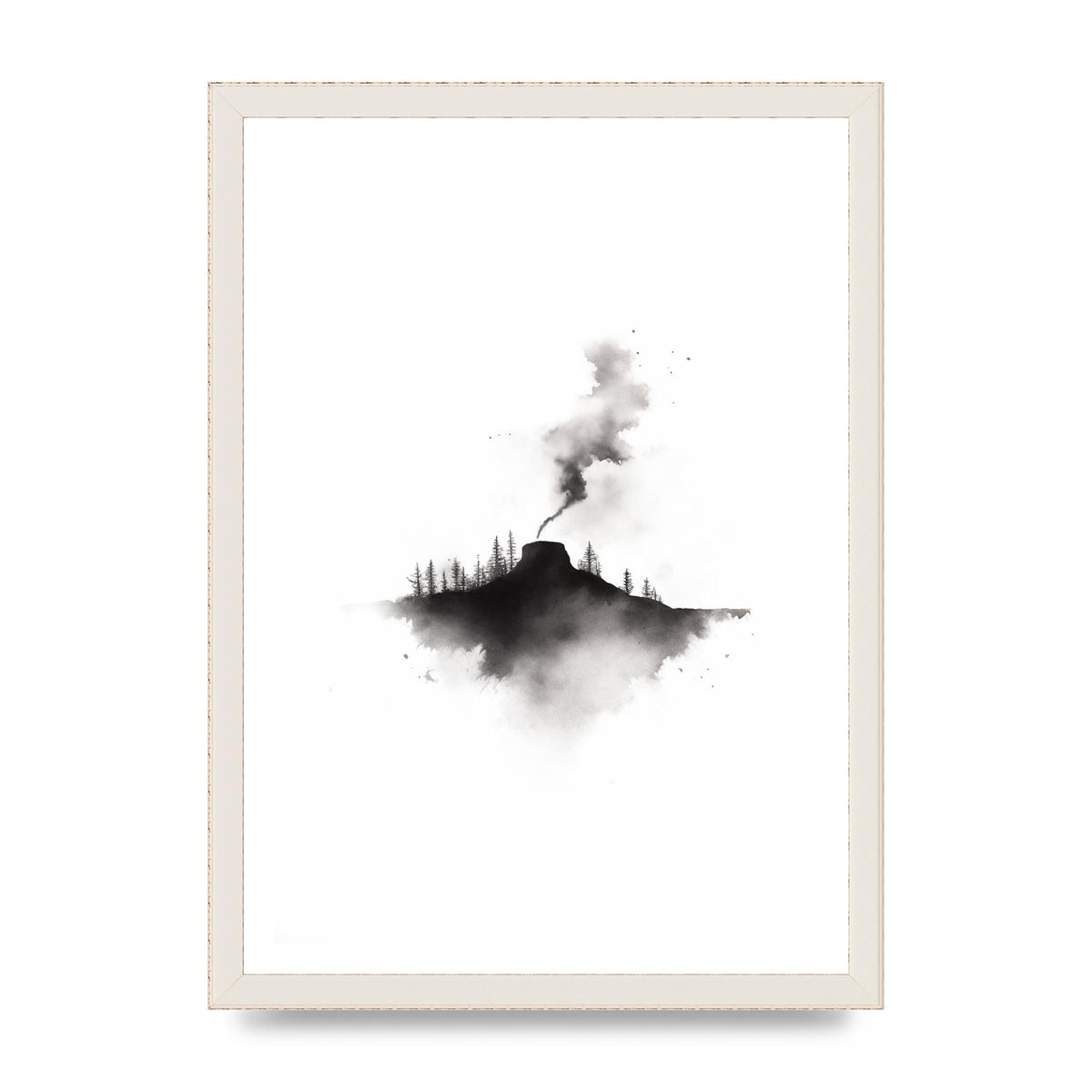 Serene Gradients in Black and White Watercolor