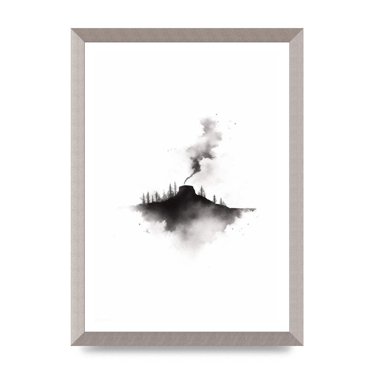 Serene Gradients in Black and White Watercolor
