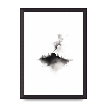 Serene Gradients in Black and White Watercolor