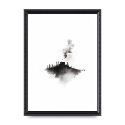 Serene Gradients in Black and White Watercolor