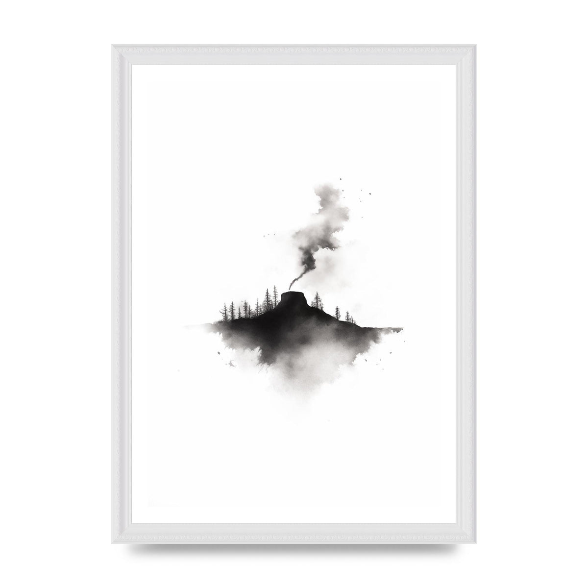 Serene Gradients in Black and White Watercolor