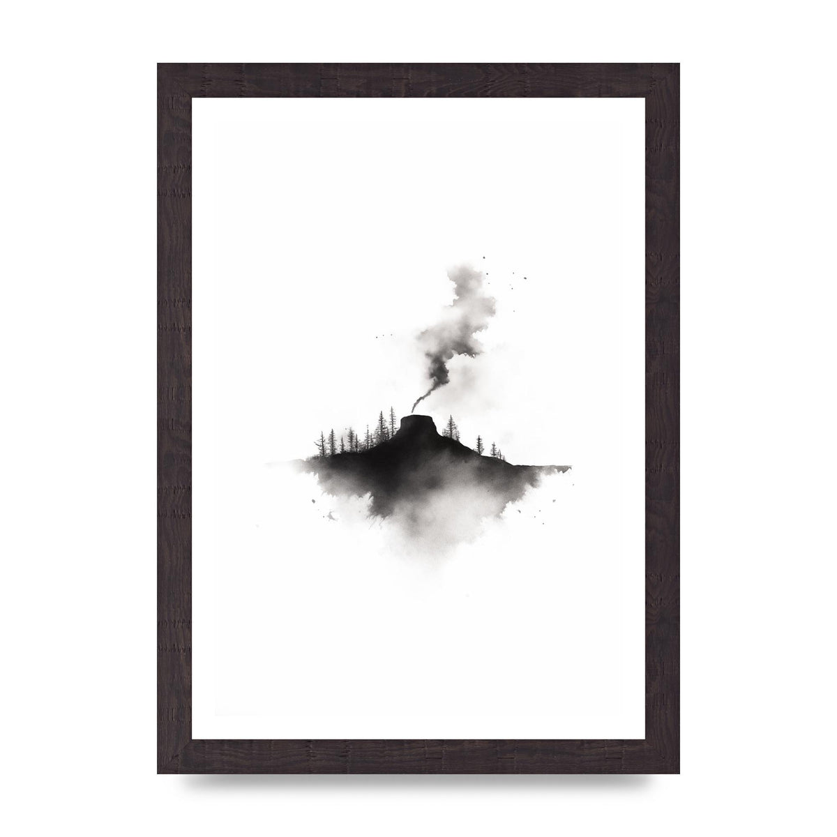 Serene Gradients in Black and White Watercolor