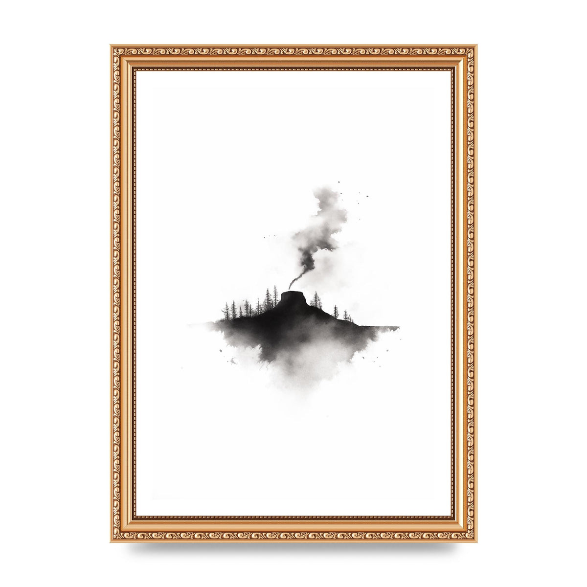 Serene Gradients in Black and White Watercolor