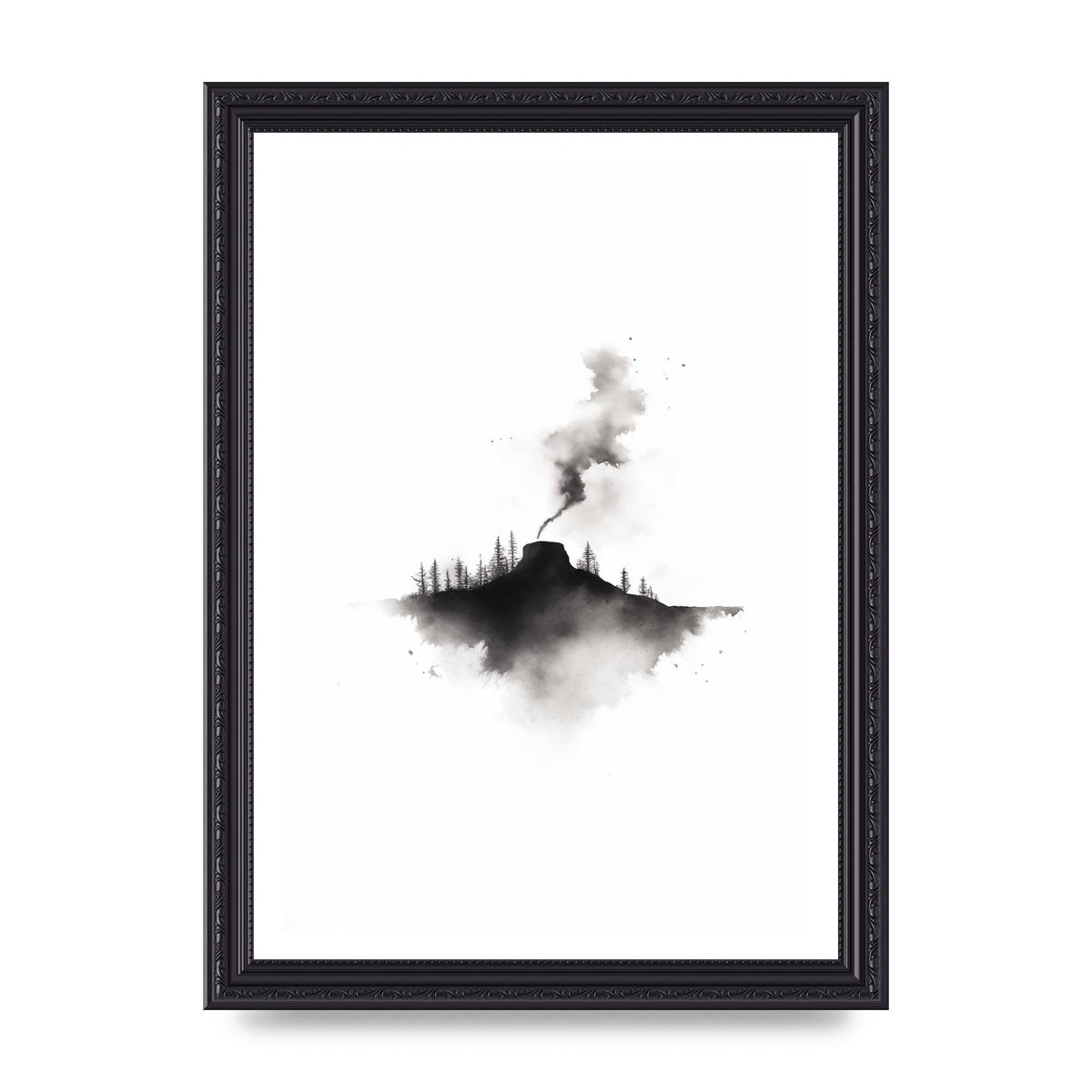 Serene Gradients in Black and White Watercolor