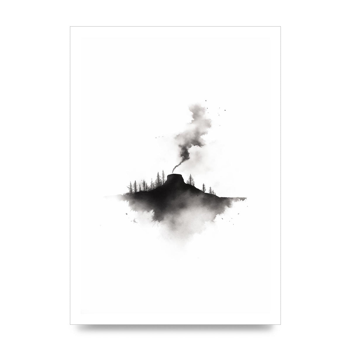 Serene Gradients in Black and White Watercolor