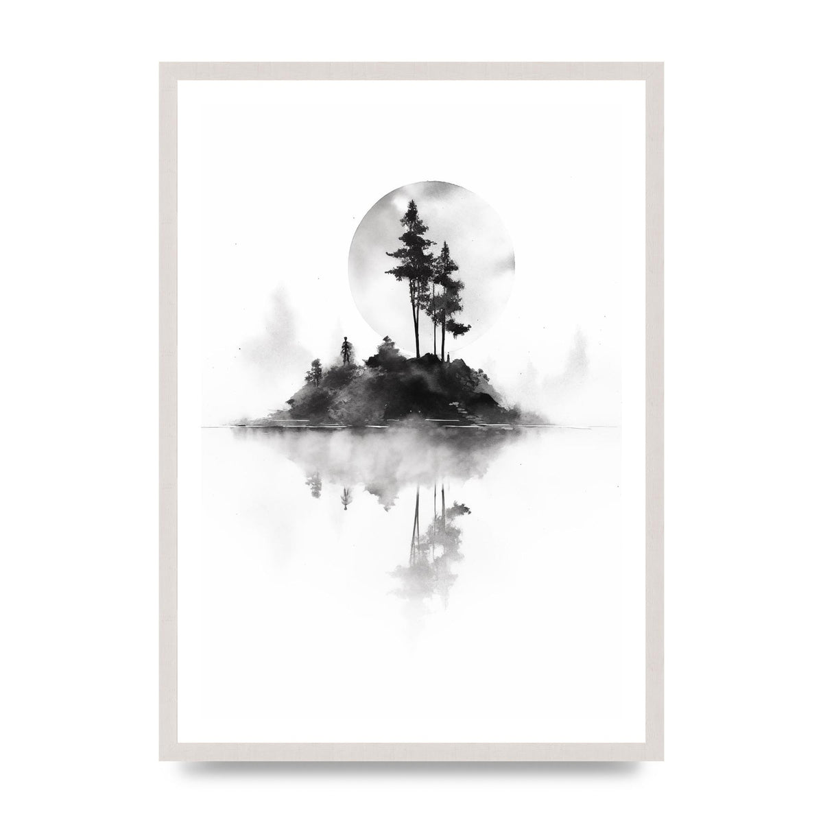 Soft Gradients and Textures in Monochrome Art, print in an A2 white saw cut grain frame