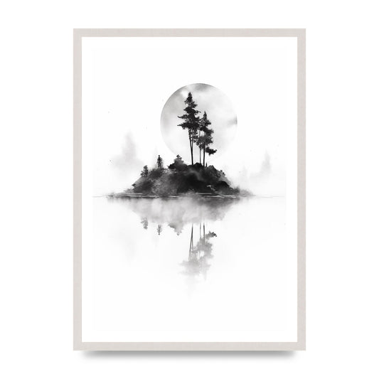 Soft Gradients and Textures in Monochrome Art, print in an A2 white saw cut grain frame