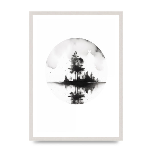 Tranquil Ambiance with Serene Gradients, print in an A2 white saw cut grain frame