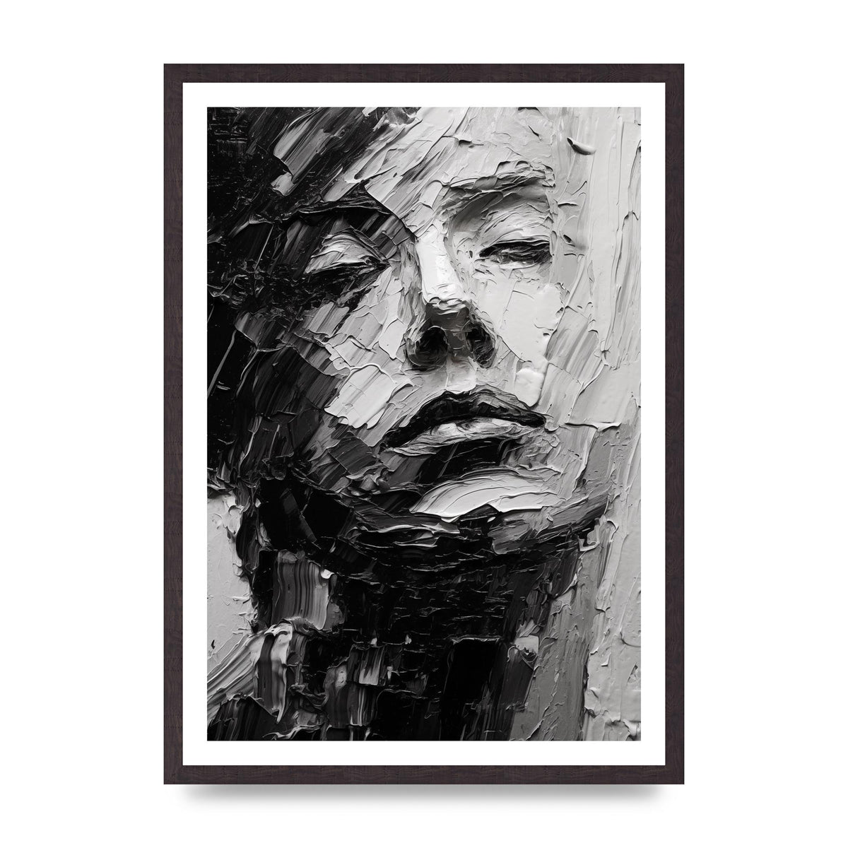 Textured Black and White Abstracted Portrait