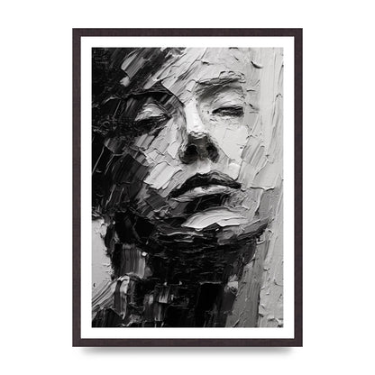 Textured Black and White Abstracted Portrait