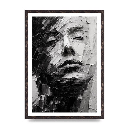 Textured Black and White Abstracted Portrait