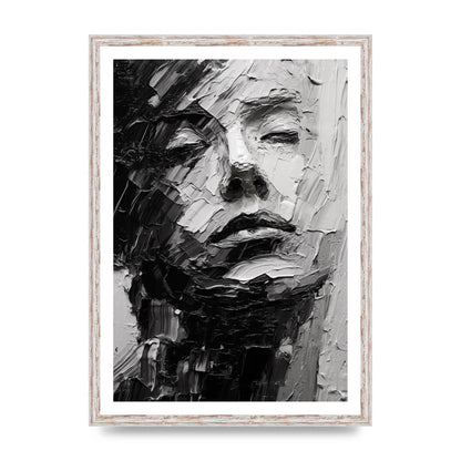 Textured Black and White Abstracted Portrait