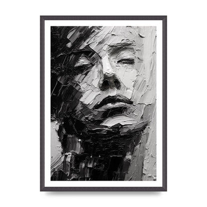 Textured Black and White Abstracted Portrait