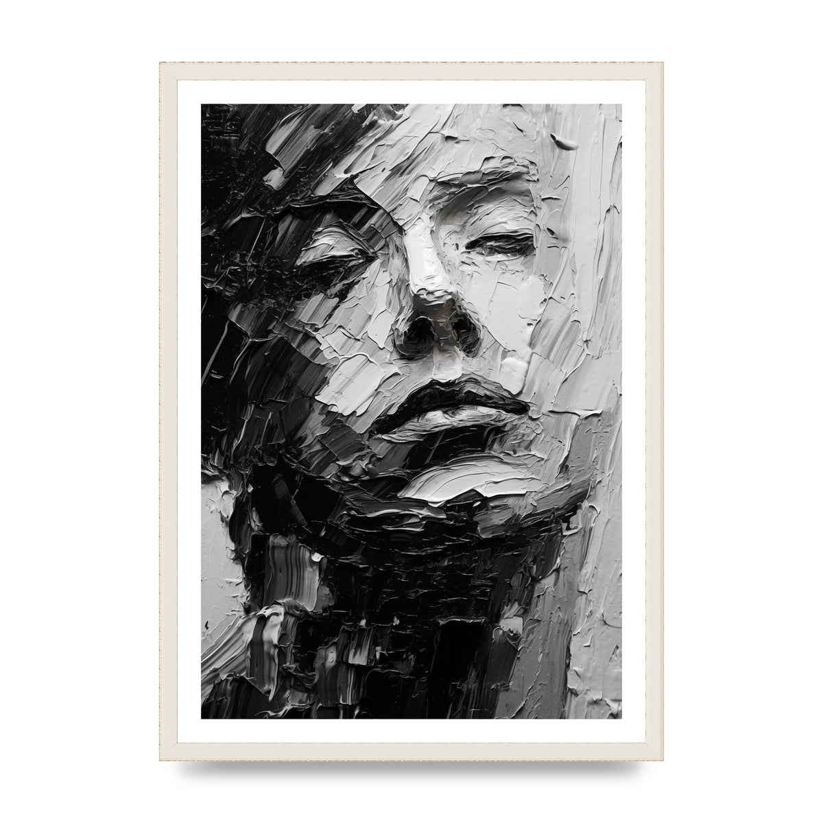 Textured Black and White Abstracted Portrait