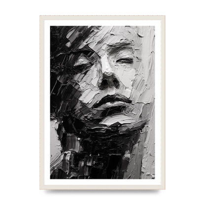 Textured Black and White Abstracted Portrait