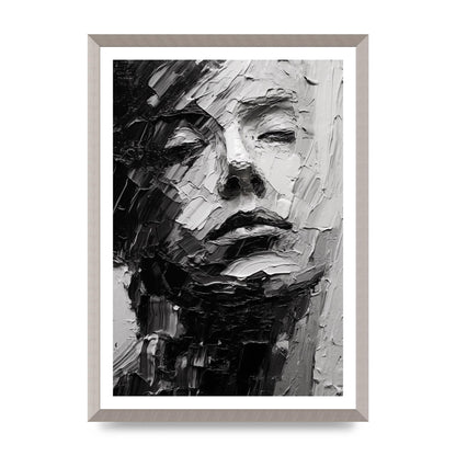 Textured Black and White Abstracted Portrait