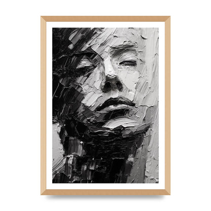 Textured Black and White Abstracted Portrait