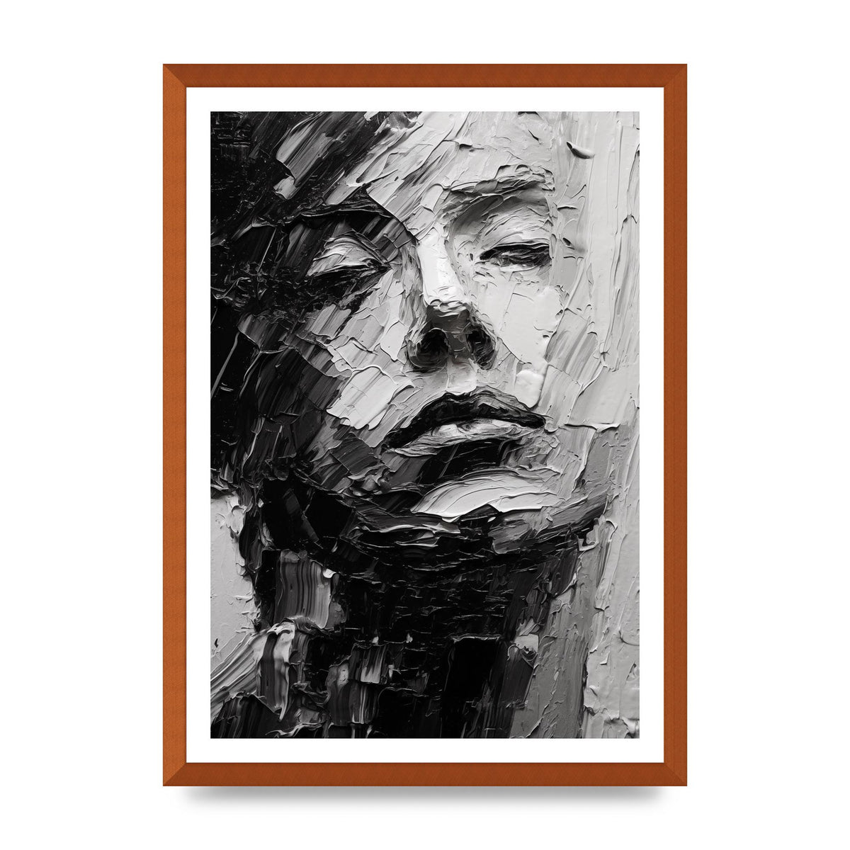 Textured Black and White Abstracted Portrait