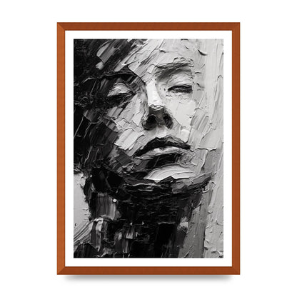 Textured Black and White Abstracted Portrait