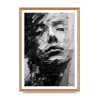 Textured Black and White Abstracted Portrait