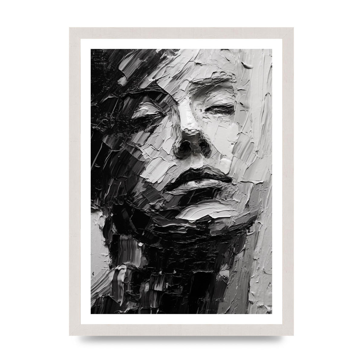 Textured Black and White Abstracted Portrait