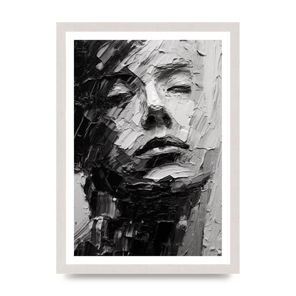 Textured Black and White Abstracted Portrait
