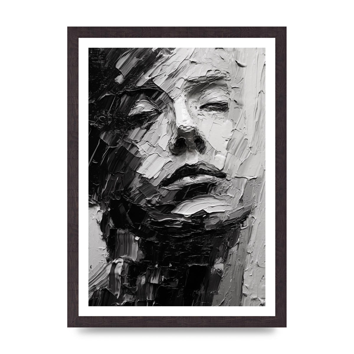 Textured Black and White Abstracted Portrait
