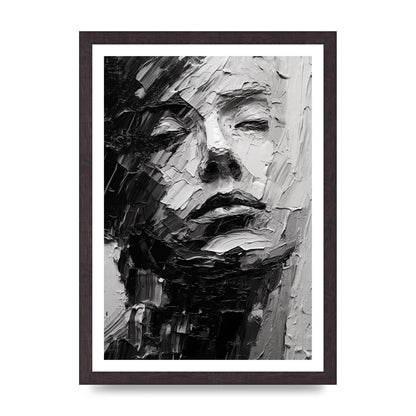 Textured Black and White Abstracted Portrait