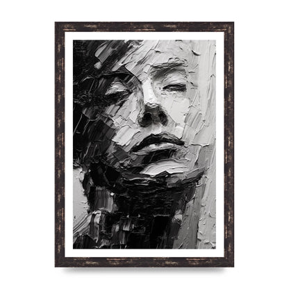 Textured Black and White Abstracted Portrait