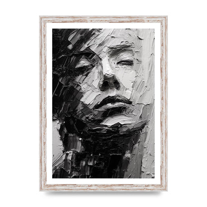 Textured Black and White Abstracted Portrait