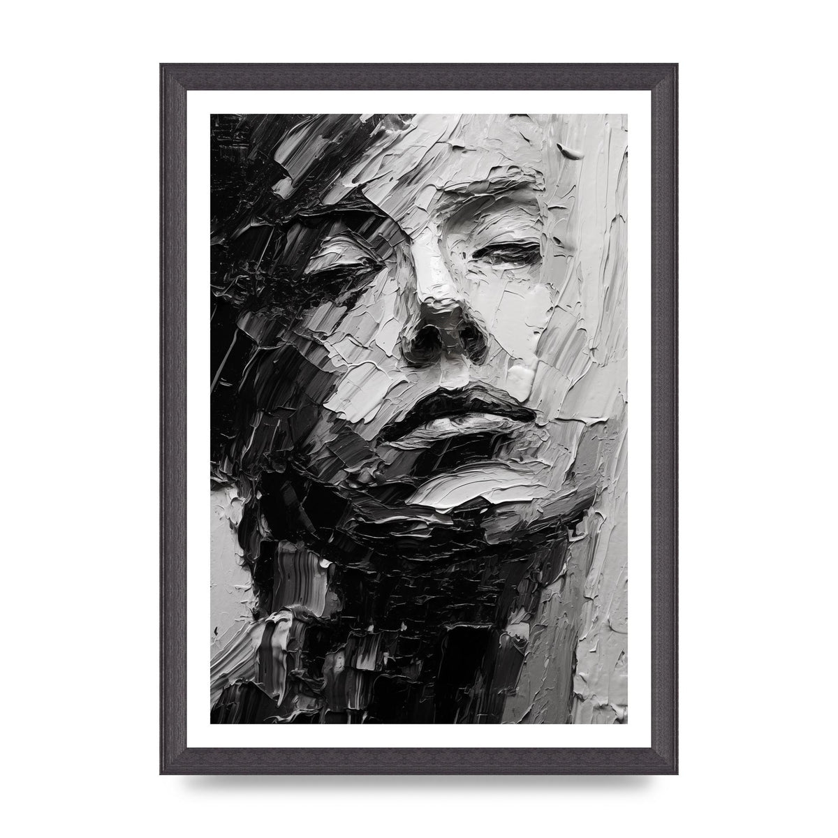Textured Black and White Abstracted Portrait