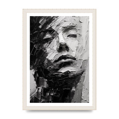 Textured Black and White Abstracted Portrait