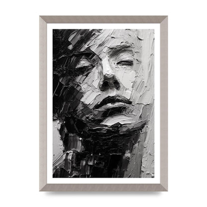 Textured Black and White Abstracted Portrait