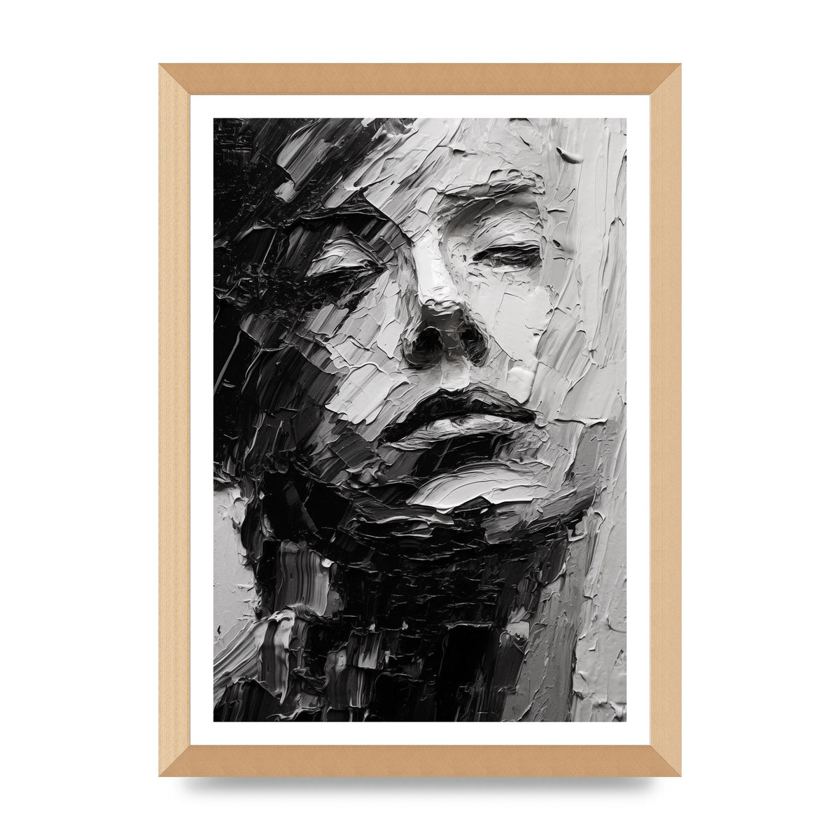 Textured Black and White Abstracted Portrait
