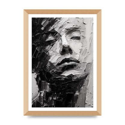 Textured Black and White Abstracted Portrait