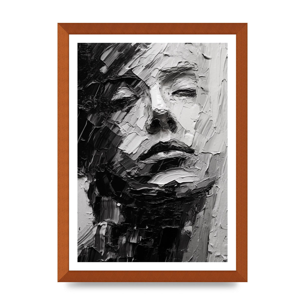 Textured Black and White Abstracted Portrait