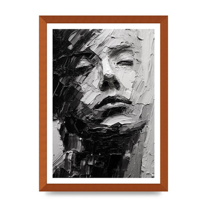 Textured Black and White Abstracted Portrait